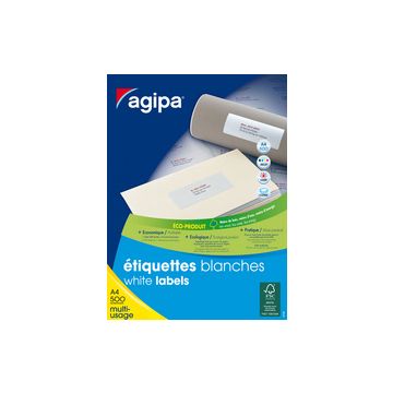 agipa Etiquette universelle, 210 x 297 mm, blanc