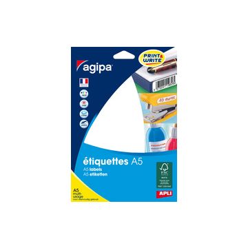 agipa Etiquette universelle, 24 x 33,5 mm, blanc