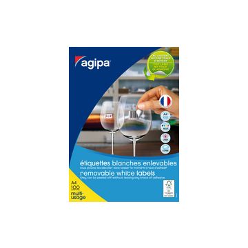 agipa Etiquette universelle, 70 x 37 mm, blanc