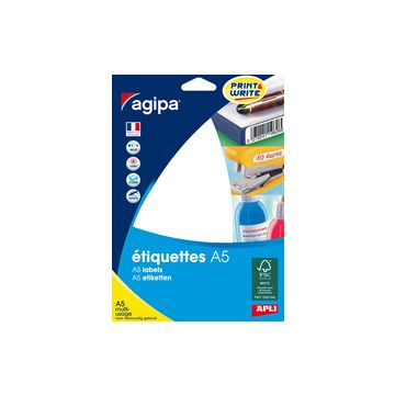 agipa Etiquette universelle, diamètre: 24 mm, rond, blanc
