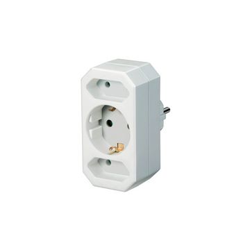 brennenstuhl Adapterstecker, Euro- und Schutzkontakt, weiß