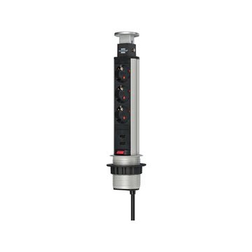 brennenstuhl Steckdoseneinheit "Tower Power", 3-fach, USB