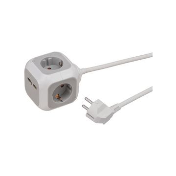 brennenstuhl Steckdosenwürfel ALEA-Power, 4-fach, lichtgrau