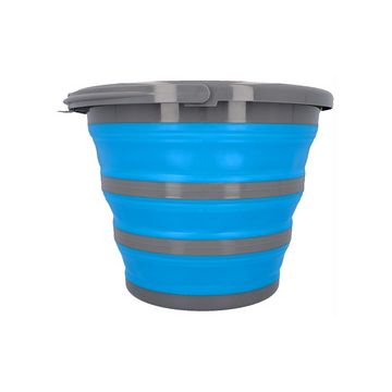 cartrend Seau, pliable, rond, 10 litres, gris/bleu