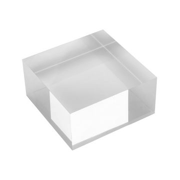 deflecto Bloc d'acrylique, 75 x 75 x 25 mm, transparent