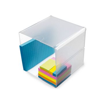 deflecto Boîte de rangement Cube, 1 casier, cristal