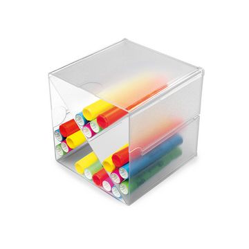 deflecto Boîte de rangement Cube, 4 casiers, cristal