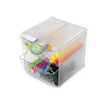 deflecto Boîte de rangement Cube, 4 tiroirs, cristal deflecto Boîte de rangement Cube, 4 tiroirs, cristal