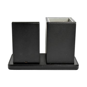 deflecto Organiseur de bureau avec chargeur Qi, noir