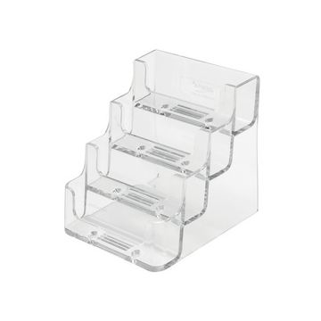 deflecto Porte-cartes de visite, 4 compartiments,transparent