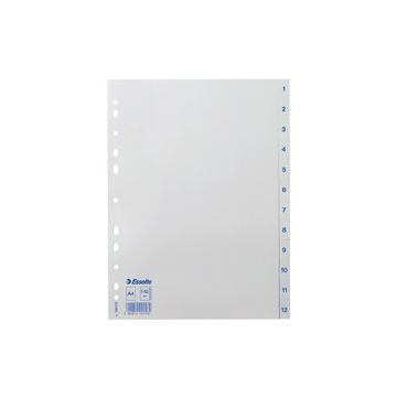 esselte Intercalaires en plastique, chiffres, A4, 1-12 x10