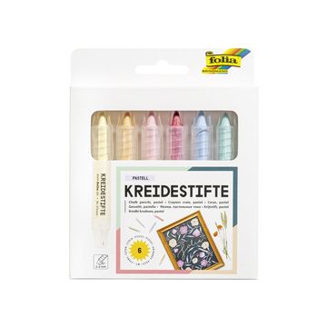 folia Crayon craie PASTEL, couleurs assorties, étui de 6