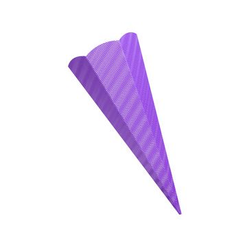 folia Schultüten-Zuschnitt, 3D-Wellpappe, 6-eckig, lila