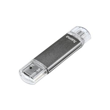 hama Clé USB 2.0 "Laeta Twin", 64 GB, gris