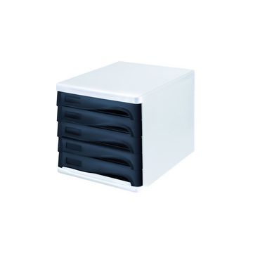 helit Module de classement "the wave", 5 tiroirs, blanc/noir
