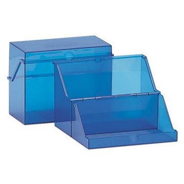helit Petite boîte à fiches, translucide, bleu