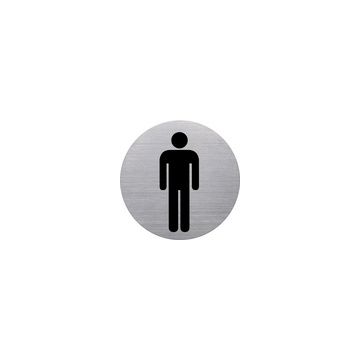 helit Pictogramme "the badge" WC-Hommes, rond, argent
