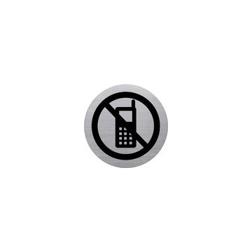 helit Pictogramme "the badge" portable interdit, argent