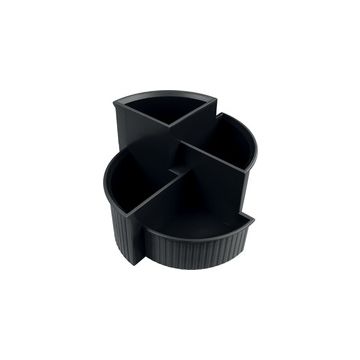 helit Pot multifonction Linear, 4 compartiments, noir