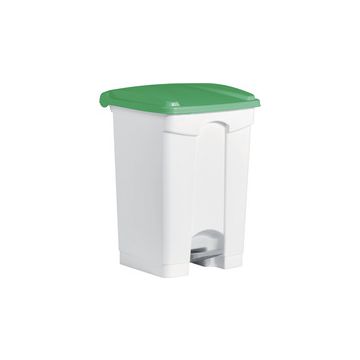 helit Poubelle à pédale "the step", 45 litres, blanc/vert