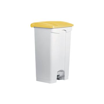 helit Poubelle à pédale "the step", 90 litres, blanc/jaune