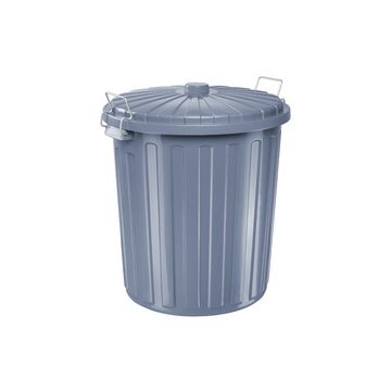 helit Poubelle "the big boy" avec couvercle, gris, 55 litres