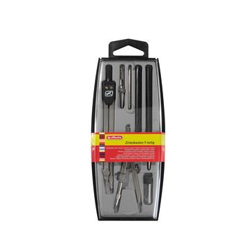 herlitz Coffret de compas, 7 pièces, noir