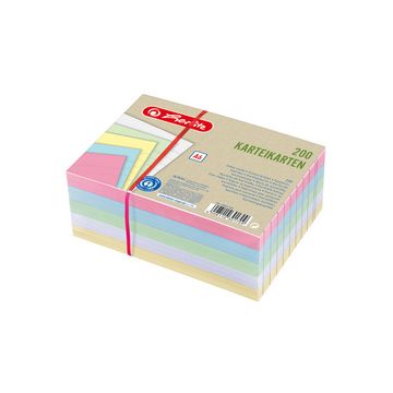 herlitz Fiches Recycling, format A6, ligné, assortiment