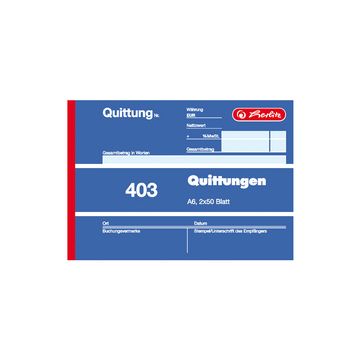 herlitz Formularbuch "Quittung 402", DIN A6, 2 x 40 Blatt