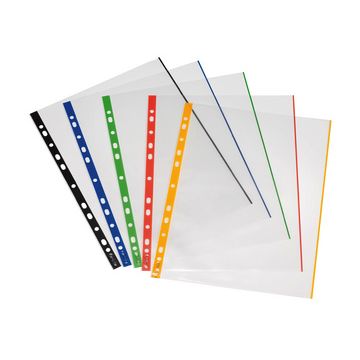 herlitz Pochette perforée, A4, transparent, bord coloré
