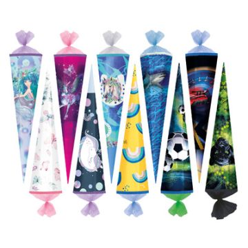 herlitz Schultüte, 6-eckig, 500 mm, Motive sortiert x10