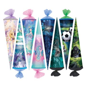 herlitz Schultüte, 6-eckig, 850 mm, Motive sortiert x8