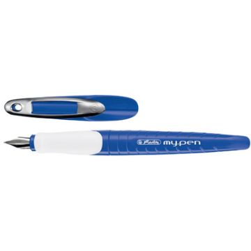 herlitz Stylo plume my.pen, largeur de plume: L, bleu/blanc