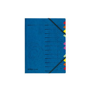 herlitz Trieur, A4, carton, 12 compartiments, bleu