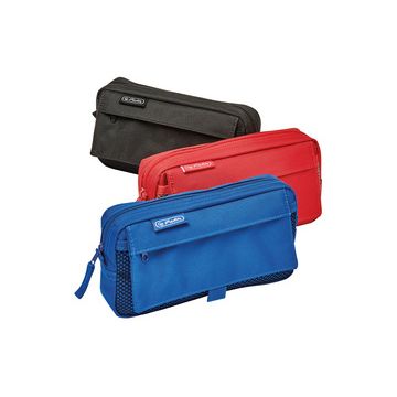 herlitz Trousse à stylos avec poche en filet, noir