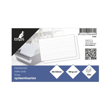 kangaro Fiches bristol, 200 x 125 mm, uni, blanc