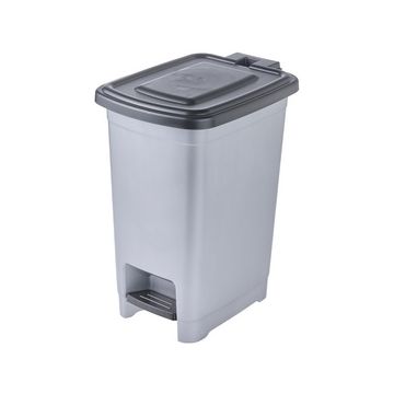 keeeper Poubelle à pédale "olaf", 40 L, PP, light silver