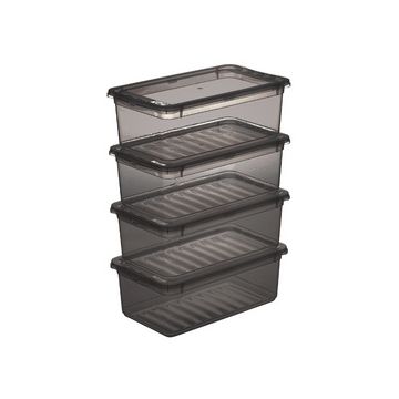 keeeper Set de boîtes de rangement "bea", 4x 5,6 L, gris