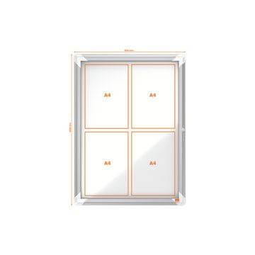 nobo Vitrine d'affichage Premium Plus, fond en métal, 6x A4
