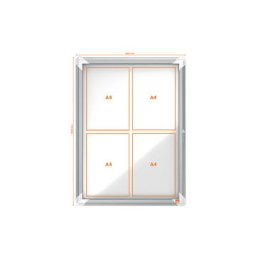 nobo Vitrine d'affichage Premium Plus, fond en métal, 8x A4