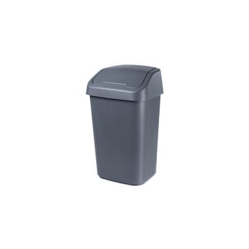 orthex Poubelle à couvercle basculant, 10 litres, gris foncé