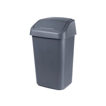 orthex Poubelle à couvercle basculant, 50 litres, gris foncé