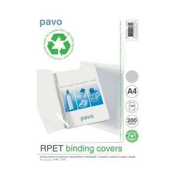 pavo Plats de couverture, A4, rPET, transparent, 0,20 mm