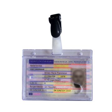 pavo Porte-badge, avec clip, 54 x 86 mm, transparent