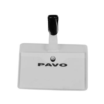 pavo Porte-badge, avec clip, 60 x 90 mm, transparent