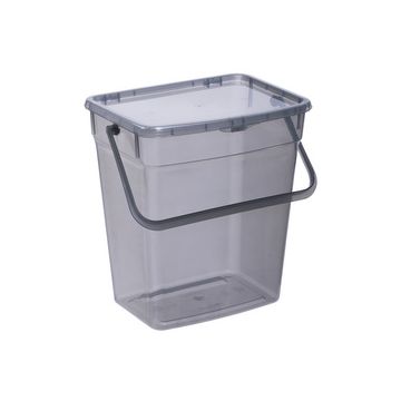 plast team Boîte à lessive, 10 litres, gris transparent