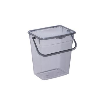 plast team Boîte à lessive, 6 litres, gris transparent