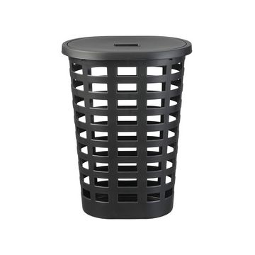 plast team Panier à linge BOSTON, 54 litres, ovale, noir