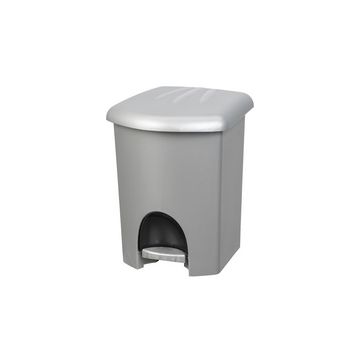 plast team Poubelle cosmétique à pédale, 6 litres, argent