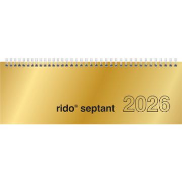 rido idé Tischkalender "septant", 2026, Glanzkarton gold